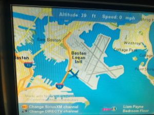 A JetBlue plane is seen on the in-flight map on the plane, at the Boston's Logan International Airport in Boston, Massachusetts, U.S., December 25, 2017 in this picture obtained from social media.