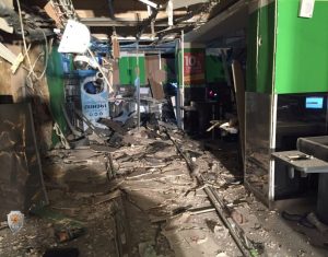 An interior view of a supermarket is seen after an explosion in St Petersburg, Russia, in this photo released by Russia’s National Anti-Terrorism Committe on December 28, 2017.
