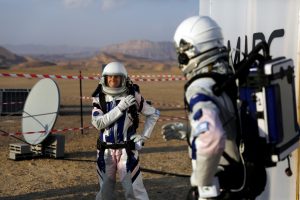 Israeli scientists participate in an experiment simulating a mission to Mars, at the D-MARS Desert Mars Analog Ramon Station project of Israel's Space Agency, Ministry of Science, near Mitzpe Ramon, Israel, February 18, 2018. REUTERS/Ronen Zvulun