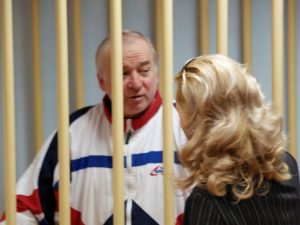 Sergei Skripal, a former colonel of Russia's GRU military intelligence service, looks on inside the defendants' cage as he attends a hearing at the Moscow military district court, Russia. Kommersant/Yuri Senatorov via REUTER