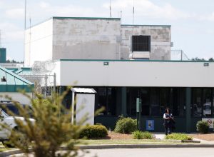 A guard leaves the main entrance of the Lee Correctional Institution in Bishopville, Lee County, South Carolina, U.S., April 16, 2018. REUTERS/Randall Hill