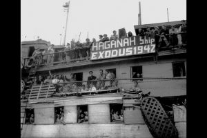 Illegal Jewish immigrants from Europe are seen on the ship "Exodus" in Haifa port in this July 18, 1947 file photo released by the Israeli Government Press Office (GPO) and obtained by Reuters on June 18, 2018. GPO/Hans Pinn/Handout via REUTERS