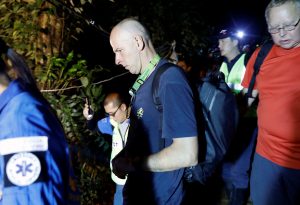 British diver Richard William Stanton arrives to the Tham Luang caves during a search for the members of an under-16 soccer team and their coach, in the northern province of Chiang Rai, Thailand, June 27, 2018. REUTERS/Soe Zeya T