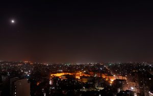 A general view during a lunar eclipse of "Super Blue Blood Moon" rising over Cairo, Egypt July 27, 2018. REUTERS/Amr Abdallah Dalsh