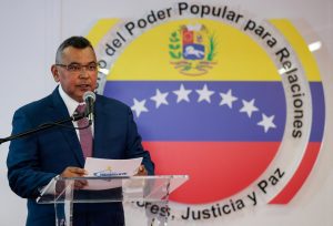 Venezuela's Interior and Justice Minister Nestor Reverol speaks during a news conference in Caracas, Venezuela August 5, 2018. Ministry of Interior and Justice/Handout via REUTERS