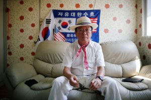 Vietnam War veteran Chung Seung-jin poses for photographs after an interview with Reuters at his home in Suwon, South Korea, July 31, 2018. REUTERS/Kim Hong-Ji