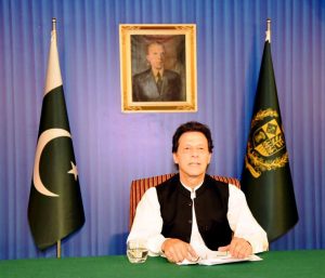FILE PHOTO: Pakistan's Prime Minister Imran Khan, speaks to the nation in his first televised address in Islamabad, Pakistan August 19, 2018. Press Information Department (PID)/Handout via REUTERS