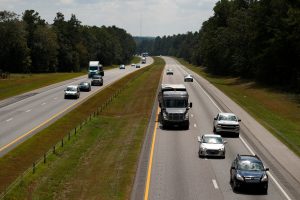 Vehicles travel westbound on Interstate 26 ahead of the arrival of Hurricane Florence near Orangeburg, South Carolina, U.S., September 11, 2018. REUTERS/Chris Keane