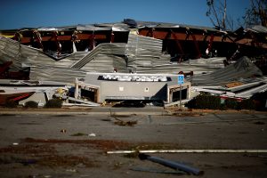 A collapsed building damaged by Hurricane Michael is pictured in Callaway, Florida, U.S. October 11, 2018. REUTERS/Jonathan Bachman