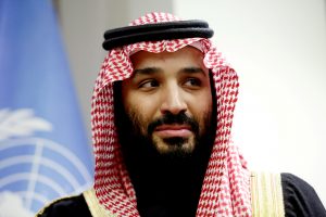 FILE PHOTO: Saudi Arabia's Crown Prince Mohammed bin Salman Al Saud is seen during a meeting with U.N Secretary-General Antonio Guterres at the United Nations headquarters in the Manhattan borough of New York City, New York, U.S. March 27, 2018. To match Insight SAUDI-POLITICS/KING REUTERS/Amir Levy/File Photo
