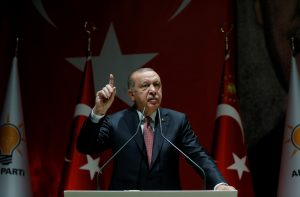 Turkish President Tayyip Erdogan speaks during a meeting of his ruling AK Party in Ankara, Turkey October 26, 2018. Murat Cetinmuhurdar/Presidential Press Office/Handout via REUTERS