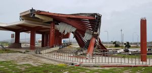 A damaged structure is seen at Saipan International Airport after Super Typhoon Yutu hit the Northern Mariana Islands, U.S., October 25, 2018 in this image taken from social media. Brad Ruszala via REUTERS