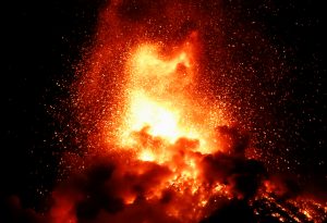 A general view shows Fuego volcano (Volcano of Fire) erupting as seen from San Juan Alotenango, outside of Guatemala City, Guatemala November 19, 2018. REUTERS/Luis Echeverria