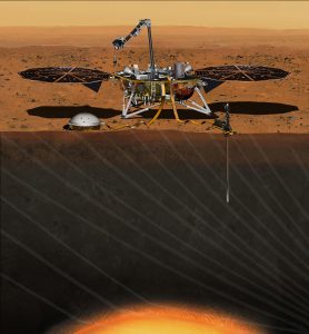 FILE PHOTO: The NASA Martian lander InSight dedicated to investigating the deep interior of Mars is seen in an undated artist's rendering. NASA on Wednesday said it would fix the InSight lander that was grounded in December due to a leak in its primary science instrument, putting the mission back on track for another launch attempt in 2018. REUTERS/NASA/JPL-Caltech/Handout via Reuters