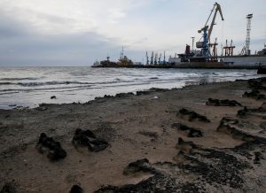 Cranes and ships are seen in the Azov Sea port of Berdyansk, Ukraine November 30, 2018. Picture taken November 30, 2018. REUTERS/Gleb Garanich